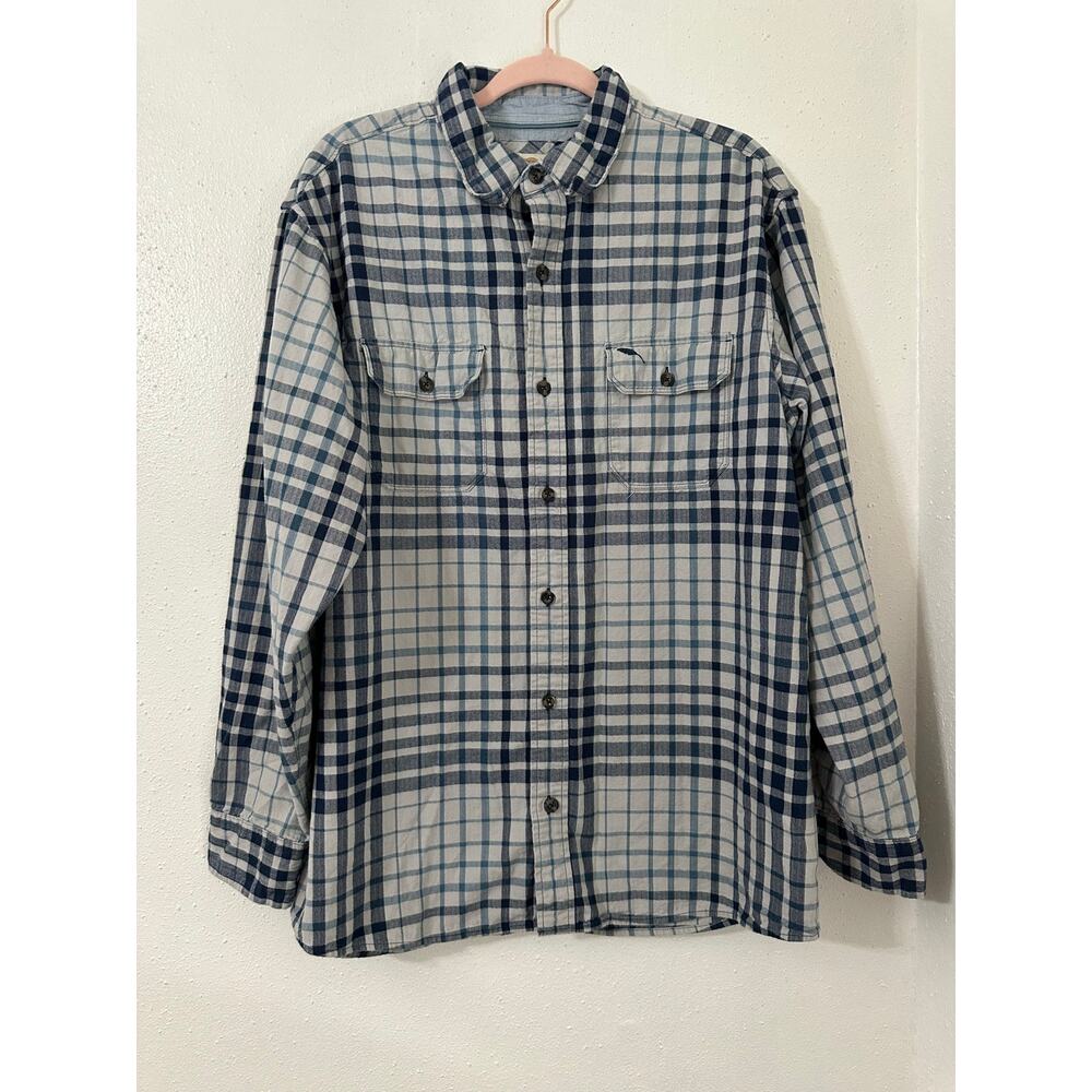 Bob Timberlake men cotton plaid long sleeves L